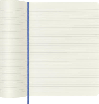 Moleskine - Classic Notebook, Ruled Notebook, Soft Cover and Elastic Closure, Size X-Large 19 x 25 cm, Colour Hydrangea Blue, 192 Pages