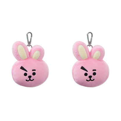 AURORA BT21 Official Merchandise, Cooky Plush Key Clip, 61334, Pink, one Size