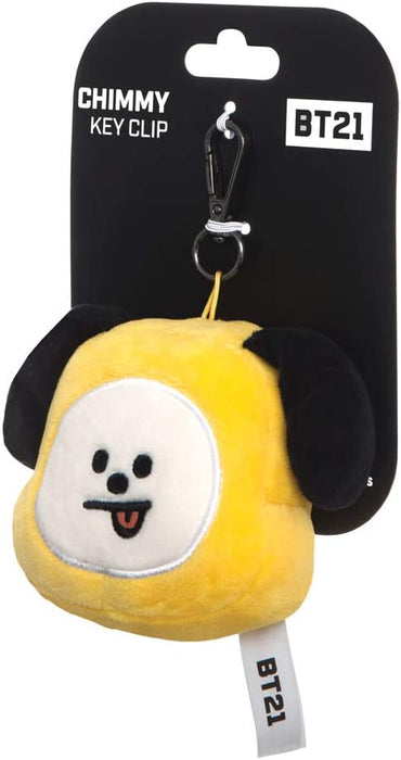 AURORA BT21 Official Merchandise, CHIMMY Plush Key Clip, 61333, Yellow, one Size