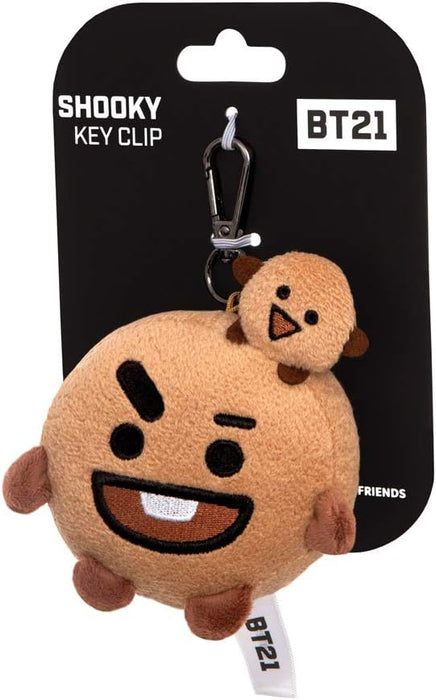 AURORA BT21 Official Merchandise, SHOOKY Plush Key Clip, 61337, Brown, one Size