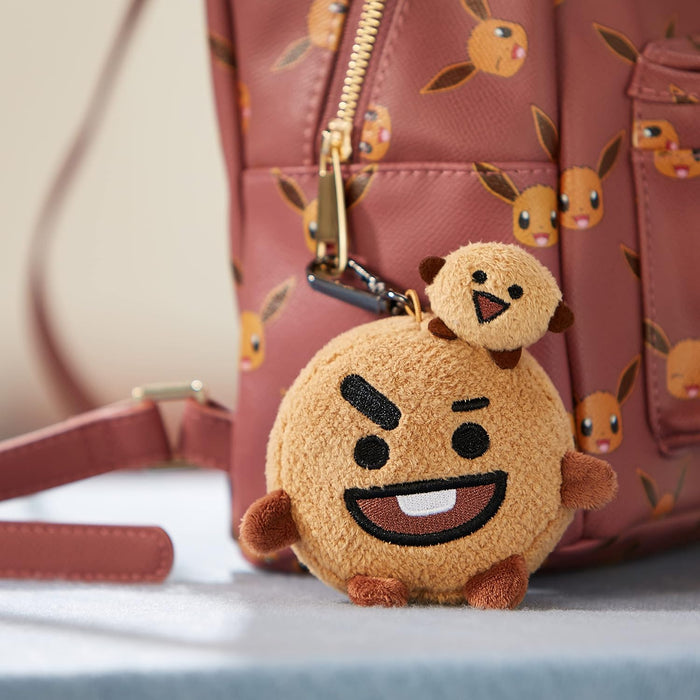 AURORA BT21 Official Merchandise, SHOOKY Plush Key Clip, 61337, Brown, one Size