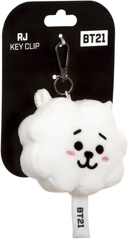 AURORA BT21 Official Merchandise, RJ Plush Key Clip, 61332, White,50 x 100 x 90 millimetres