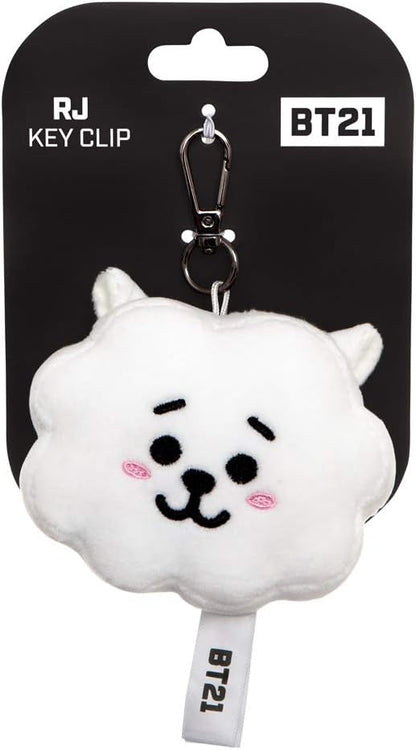 AURORA BT21 Official Merchandise, RJ Plush Key Clip, 61332, White,50 x 100 x 90 millimetres