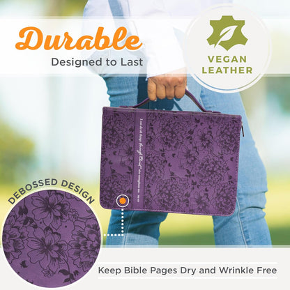 I CAN DO ALL THINGS PURPLE TRENDY LARGE BIBLE CASE
