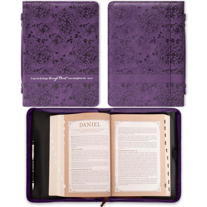 I CAN DO ALL THINGS PURPLE TRENDY LARGE BIBLE CASE