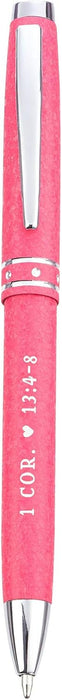 Love Is Patient Pink Stylish Classic Pen in Matching Gift Case-1 Corinthians 13:4-8 Bible Verse Refillable Retractable Medium Ballpoint Pen for Bullet Journal Planner Writing Note Taking Calendar