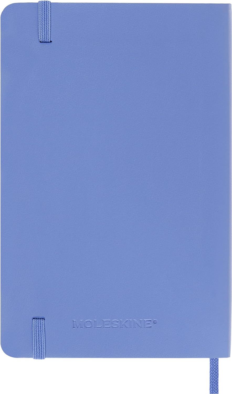 Moleskine - Classic Notebook, Plain Notebook, Soft Cover and Elastic Closure, Size Pocket 9 x 14 cm, Colour Hydrangea Blue, 192 Pages