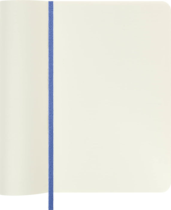 Moleskine - Classic Notebook, Plain Notebook, Soft Cover and Elastic Closure, Size Pocket 9 x 14 cm, Colour Hydrangea Blue, 192 Pages