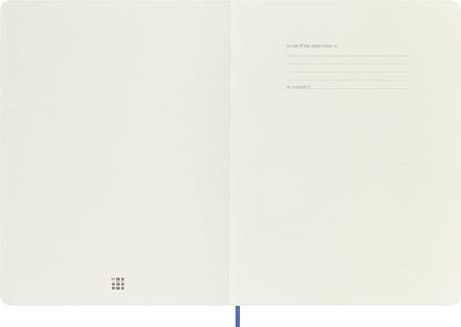 Moleskine - Classic Notebook, Plain Notebook, Soft Cover and Elastic Closure, Size X-Large 19 x 25 cm, Colour Hydrangea Blue, 192 Pages