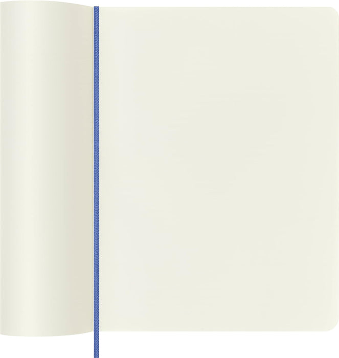 Moleskine - Classic Notebook, Plain Notebook, Soft Cover and Elastic Closure, Size X-Large 19 x 25 cm, Colour Hydrangea Blue, 192 Pages