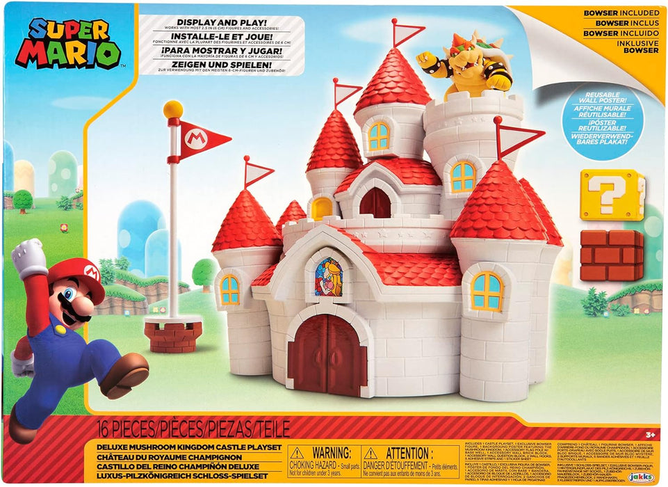 Nintendo Mushroom Kingdom Castle Playset including exclusive 2.5'/6cm Bowser Action Figure