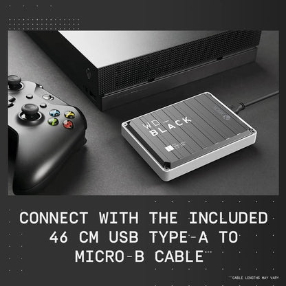 WD_BLACK P10 5TB Game Drive, Portable External Hard Drive, Speeds Up to 130 MB/s, Works With Console, PC, Playstation, Xbox, Save Up to 125 games, Portable Game Drive, Black