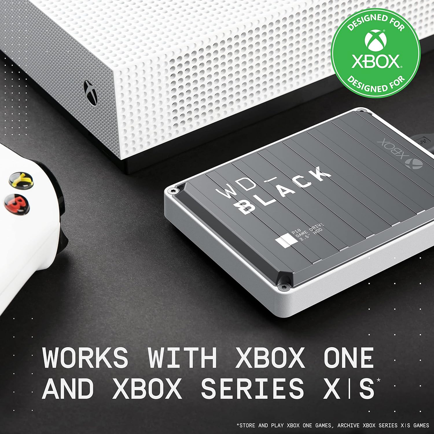 WD_BLACK P10 5TB Game Drive, Portable External Hard Drive, Speeds Up to 130 MB/s, Works With Console, PC, Playstation, Xbox, Save Up to 125 games, Portable Game Drive, Black