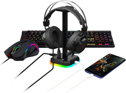 Redragon Scepter-Pro (HA300) RGB Backlight Headset Stand with 4 USB Ports