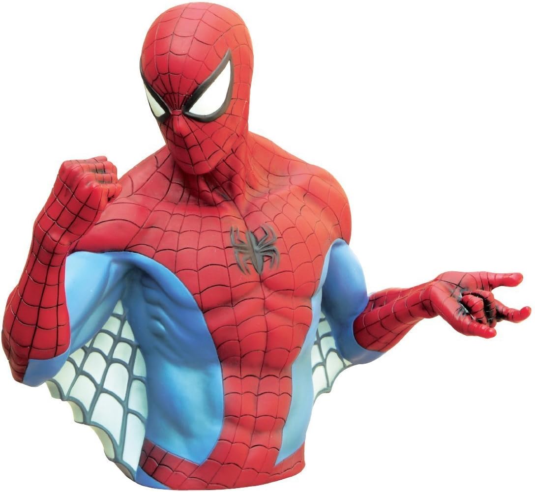 SPIDER-MAN BUST BANK WEB POSE WITH METALLIC PAINT