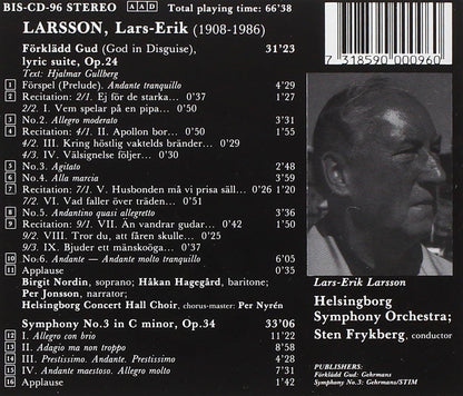 Lyric Suite/symphony No.3 (Frykberg, Helsingborg So, Nordin)