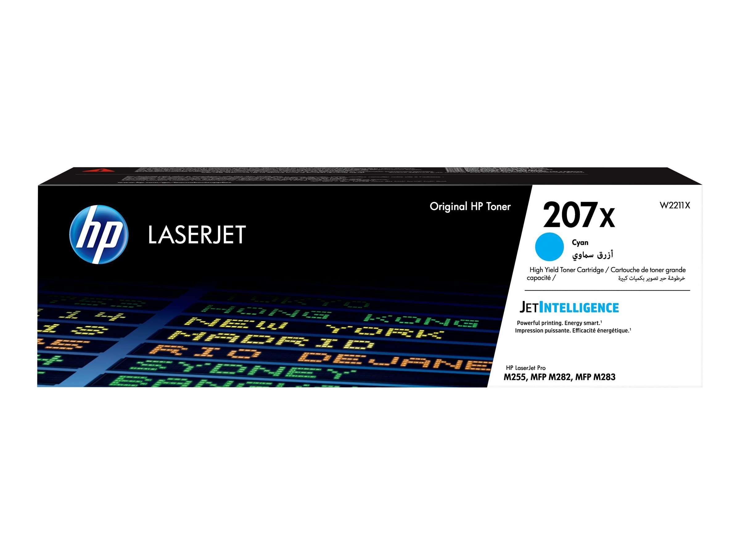 HP W2211X 207X High Yield Original LaserJet Toner Cartridge, Cyan, Single Pack