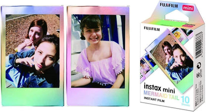instax mini instant film, Mermaid Tail border, 10 shot pack, suitable for all instax mini cameras and printers