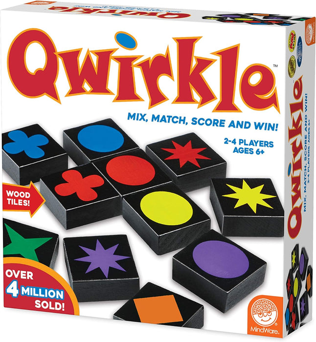 Mindware , Qwirkle UK Edition (NEW) , Board Game , Ages 5+ , 2-4 Players , 45 Minutes Playing Time