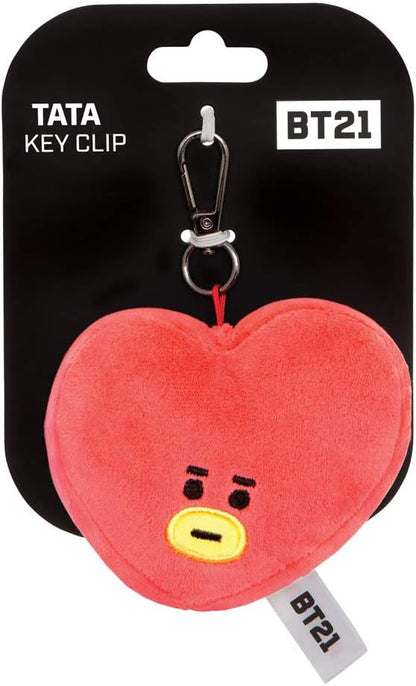AURORA BT21 Official Merchandise, TATA Plush Key Clip, 61335, Blue and Red,6 x 9 x 12 centimetres