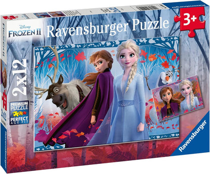 Ravensburger Kinderpuzzle - 05009 Reise ins Ungewisse - Puzzle für Kinder ab 3 Jahren, mit 2x12 Teilen, Puzzle mit Disney Frozen