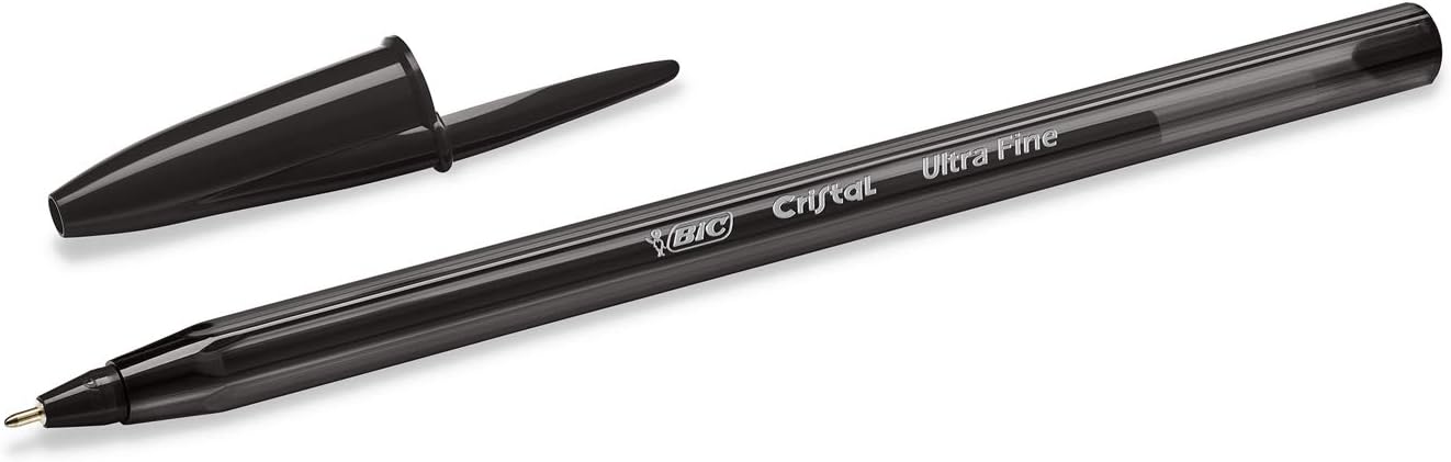 Bic Crystal Exact Fine Point Pens (0.7 mm) - Black, Box of 20