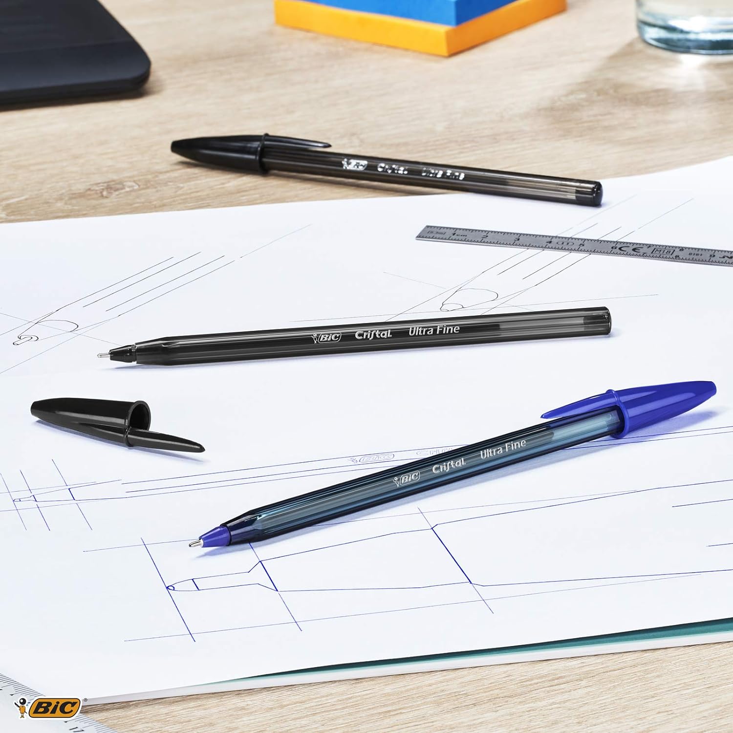 Bic Crystal Exact Fine Point Pens (0.7 mm) - Black, Box of 20