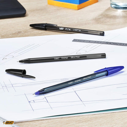 Bic Crystal Exact Fine Point Pens (0.7 mm) - Black, Box of 20