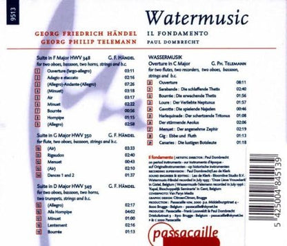 Handel; Telemann: Water Music /Il Fondamento · Dombrecht