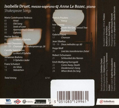 Isabelle Druet & Anne Le Bozec - Shakespeare Songs