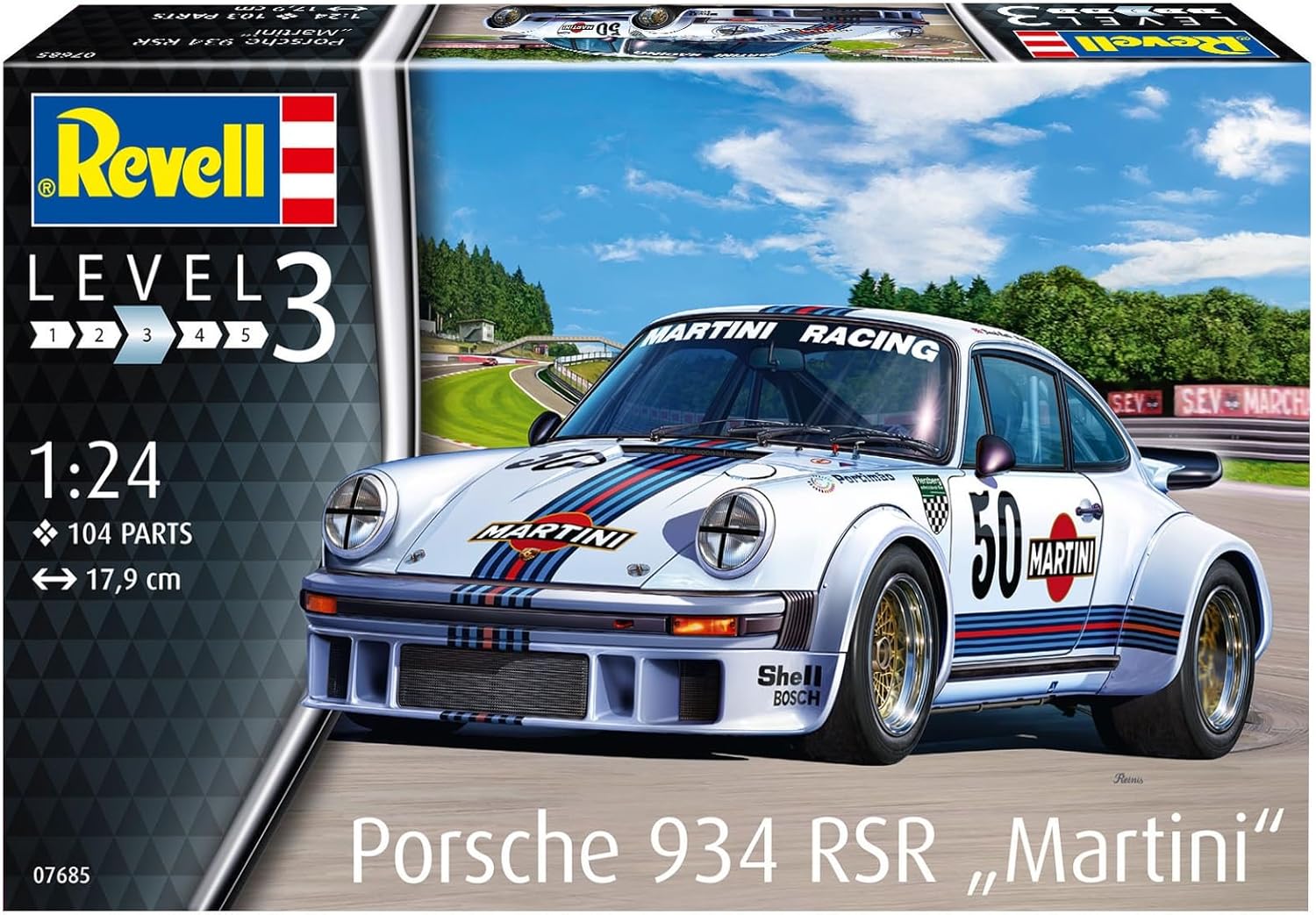 Revell 07685 Porsche 934 RSR "Martini" 1:24 Scale Unbuilt/Unpainted Plastic Model Kit