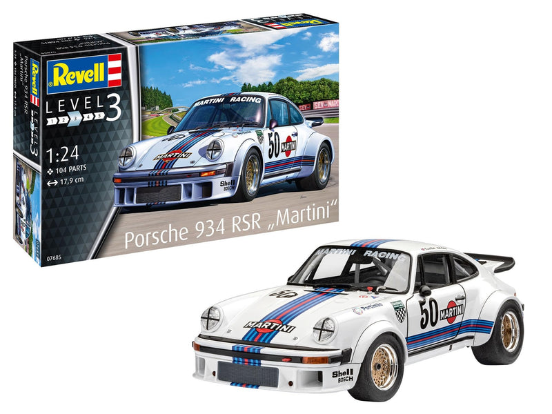 Revell 07685 Porsche 934 RSR "Martini" 1:24 Scale Unbuilt/Unpainted Plastic Model Kit