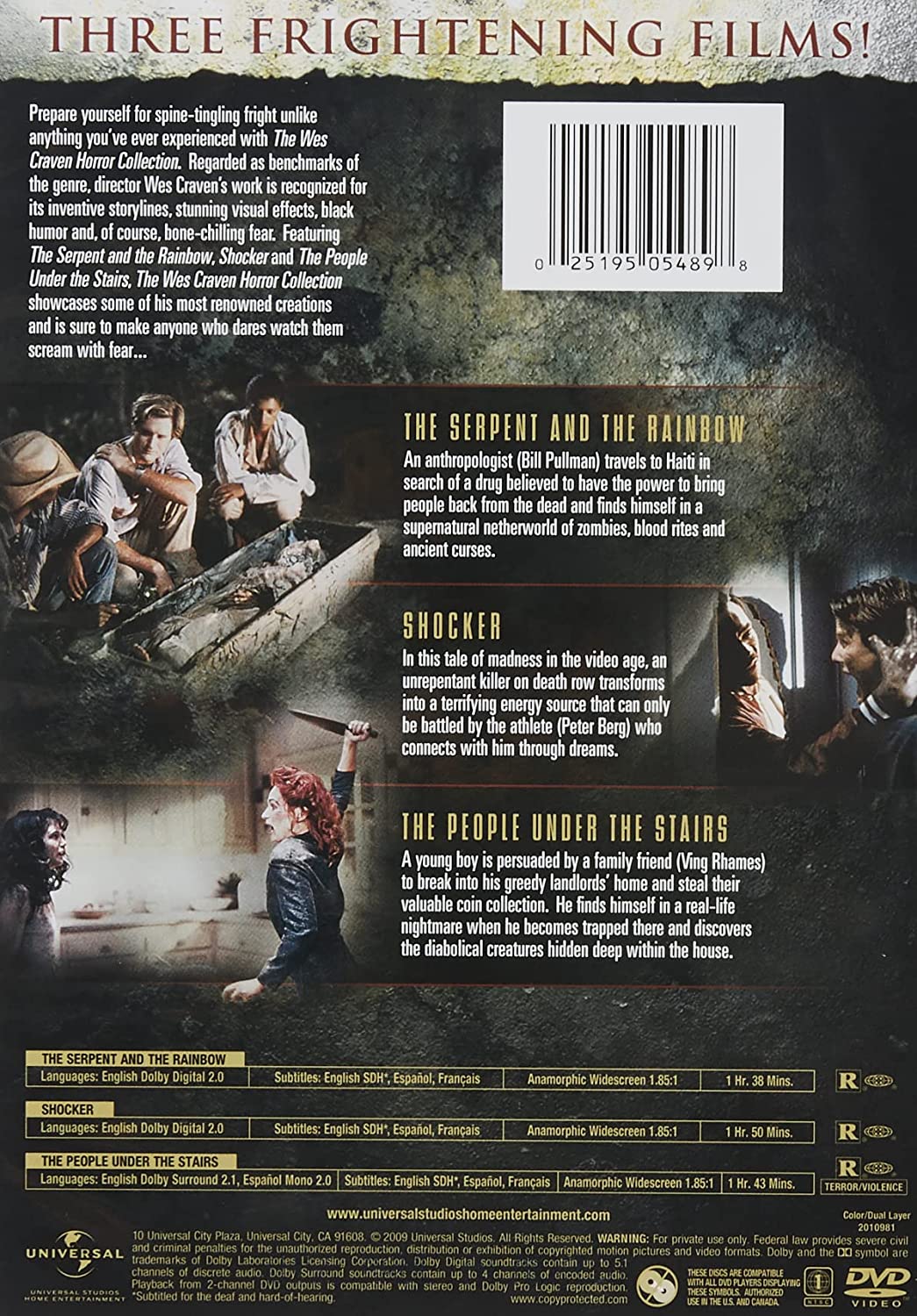 The Wes Craven Horror Collection (The Serpent and the Rainbow / Shocker / The People Under the Stairs)