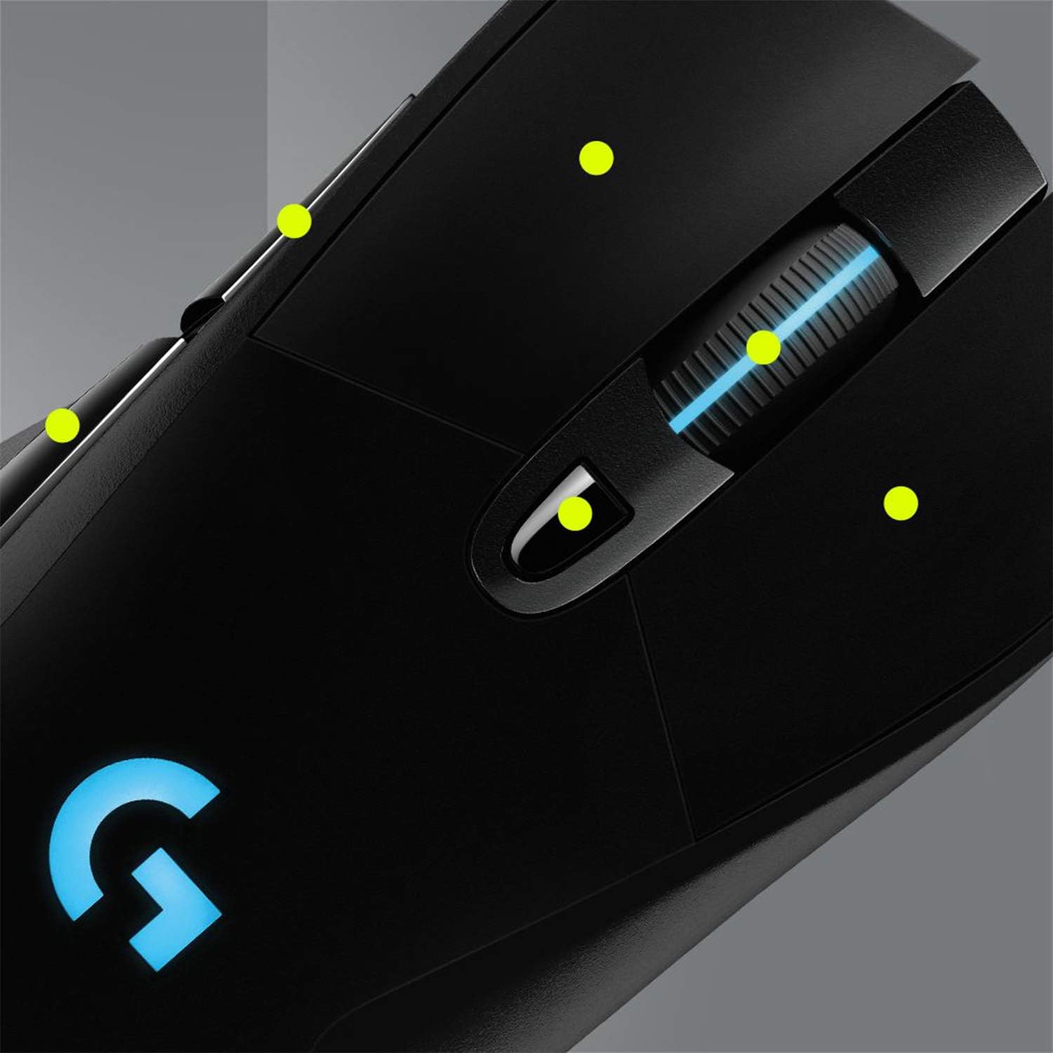 Logitech G703 LIGHTSPEED Wireless Gaming Mouse, HERO 25K Sensor, 25,600 DPI, RGB, Adjustable Weights, 6 Programmable Buttons, Long Battery Life, POWERPLAY-compatible, PC/Mac - Black