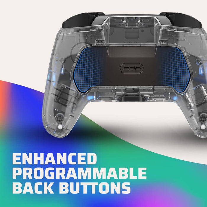 Afterglow LED Wireless Deluxe Gaming Controller - Licensed by Nintendo for Switch and OLED - RGB Hue Color Lights - See through Gamepad Controller - Paddle Buttons