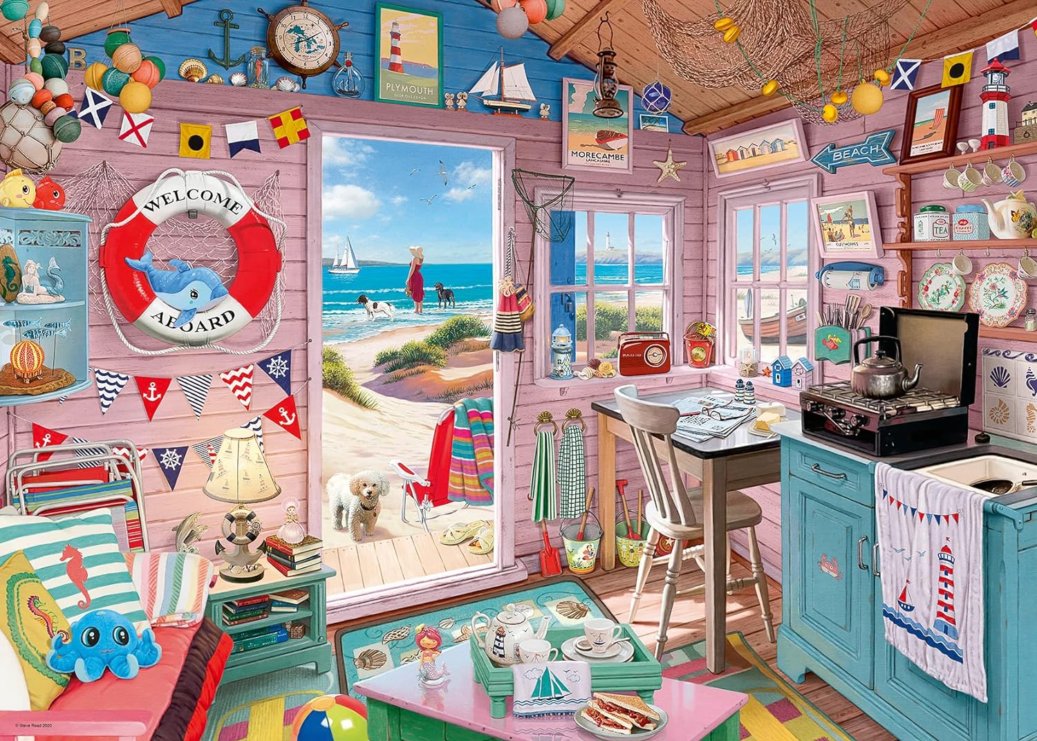 Ravensburger My Haven No.7 The Beach Hut 1000 Piece Jigsaw Puzzle for Adults & for Kids Age 12 and Up & My Haven No.6 The Cosy Shed 1000 Piece Jigsaw Puzzle for Adults & for Kids Age 12 and Up