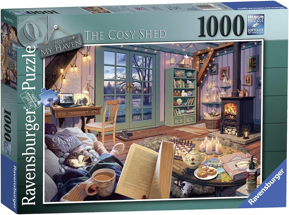 Ravensburger My Haven No.7 The Beach Hut 1000 Piece Jigsaw Puzzle for Adults & for Kids Age 12 and Up & My Haven No.6 The Cosy Shed 1000 Piece Jigsaw Puzzle for Adults & for Kids Age 12 and Up