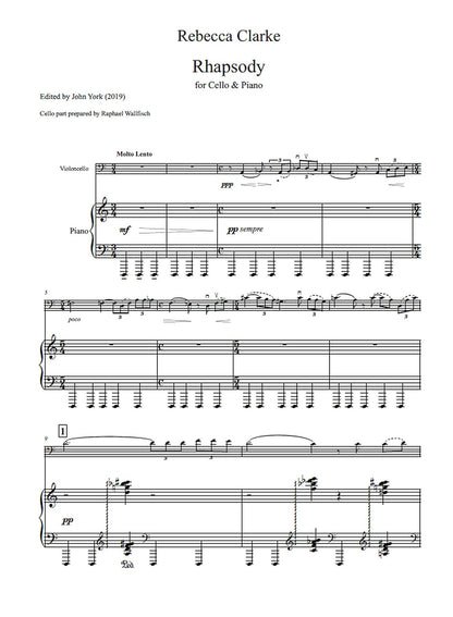Rebecca Clarke: Rhapsody for Cello & Piano (Nimbus Music Publishing NMP1079