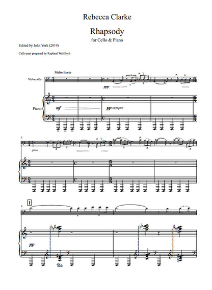 Rebecca Clarke: Rhapsody for Cello & Piano (Nimbus Music Publishing NMP1079