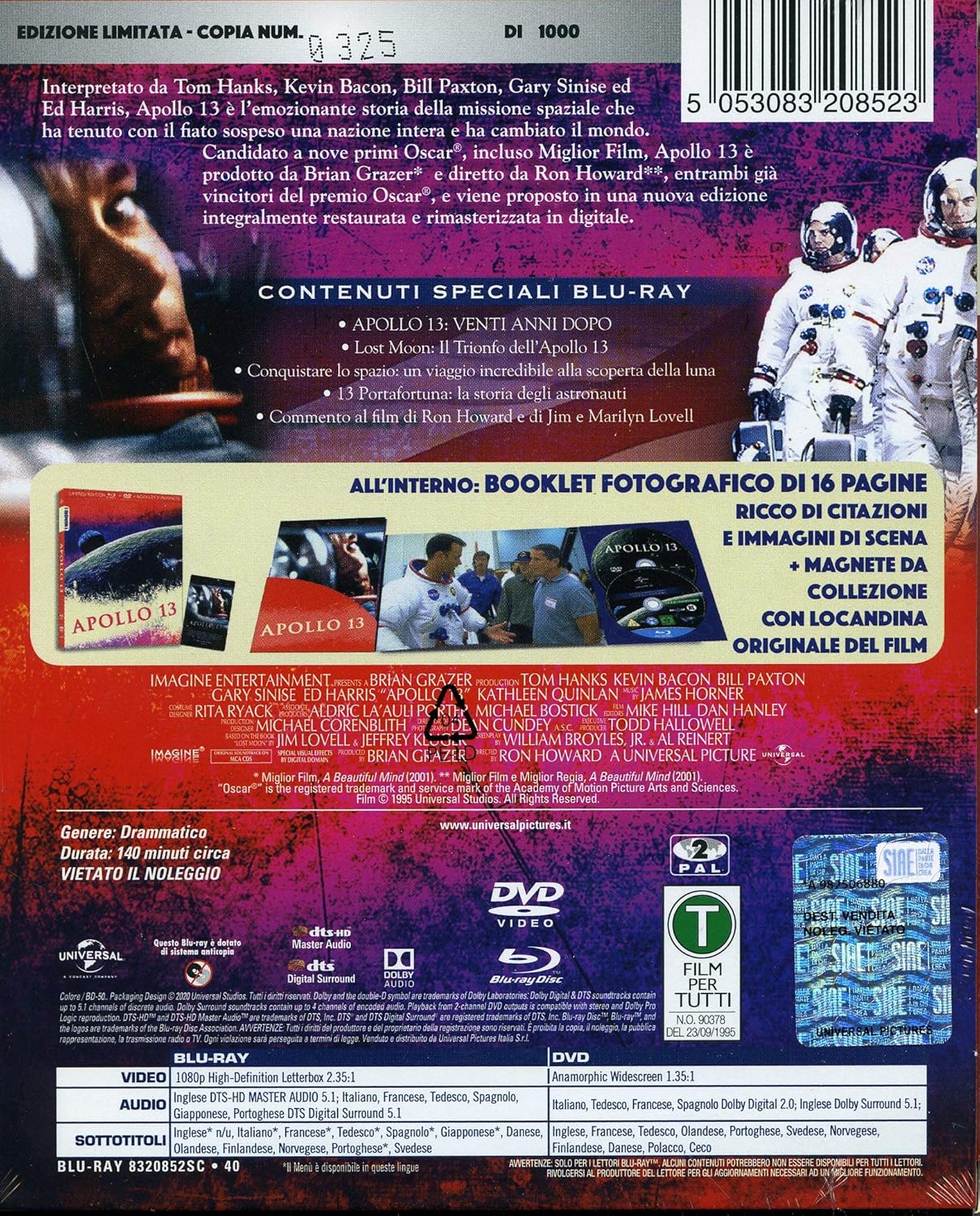 Apollo 13 - Limited Edition Blu-Ray + DVD + Booklet + Magnete