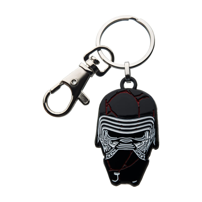 Star Wars: The Rise of Skywalker, Unisex Adult, Star Wars Episode 9 Kylo Ren Broken Mask With Stainless Steel Key Chain, Silver, Black, One Size One Size Silver, Black
