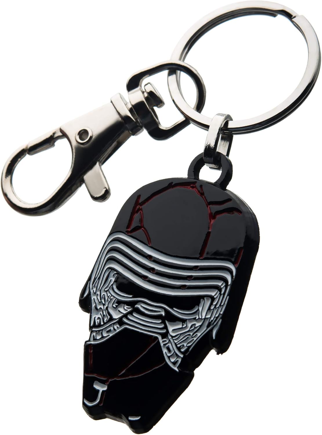 Star Wars: The Rise of Skywalker, Unisex Adult, Star Wars Episode 9 Kylo Ren Broken Mask With Stainless Steel Key Chain, Silver, Black, One Size One Size Silver, Black
