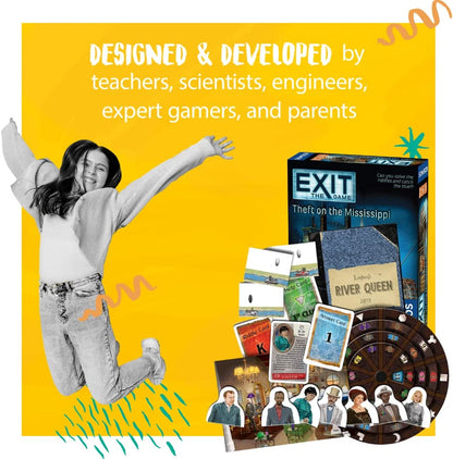 Thames & Kosmos - EXIT: Theft On The Mississippi - Level: 3/5 - Unique Escape Room Game - 1-4 Players - Puzzle Solving Strategy Board Games for Adults & Kids, Ages 12+ - 692873