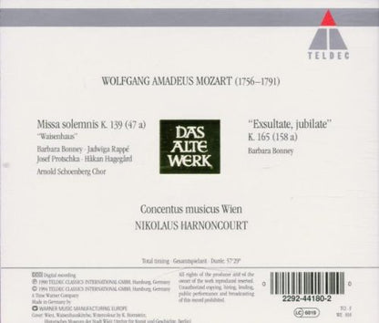 Mozart: Missa Solemnis K. 139 "Waisenhaus"