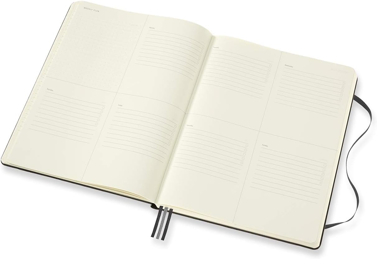 Moleskine Pro Project Planner, Agenda Professionale e Taccuino per Obiettivi, Agenda Produttività per Progetti, Copertina Rigida, Formato Extra Large 19x 25 cm, Colore Nero, 288 Pagine