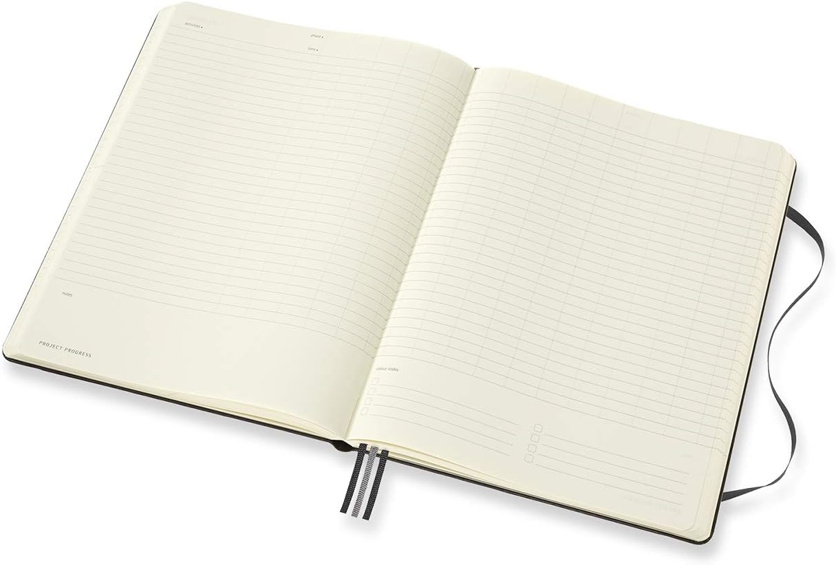 Moleskine Pro Project Planner, Agenda Professionale e Taccuino per Obiettivi, Agenda Produttività per Progetti, Copertina Rigida, Formato Extra Large 19x 25 cm, Colore Nero, 288 Pagine