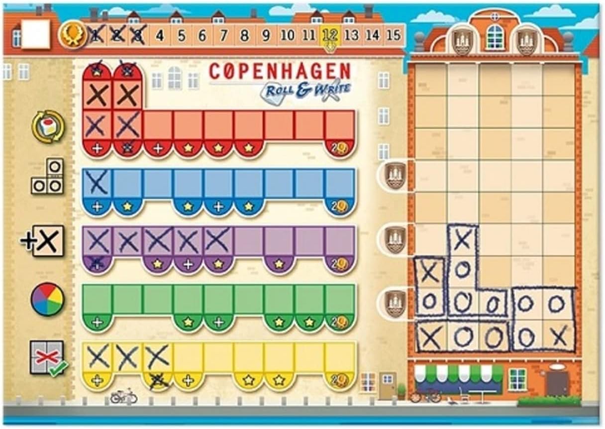 Queen Games Copenhagen 10463 Roll & Write