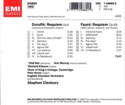 Durufle: Requiem Op. 9 / Fauré: Requiem, Op. 48