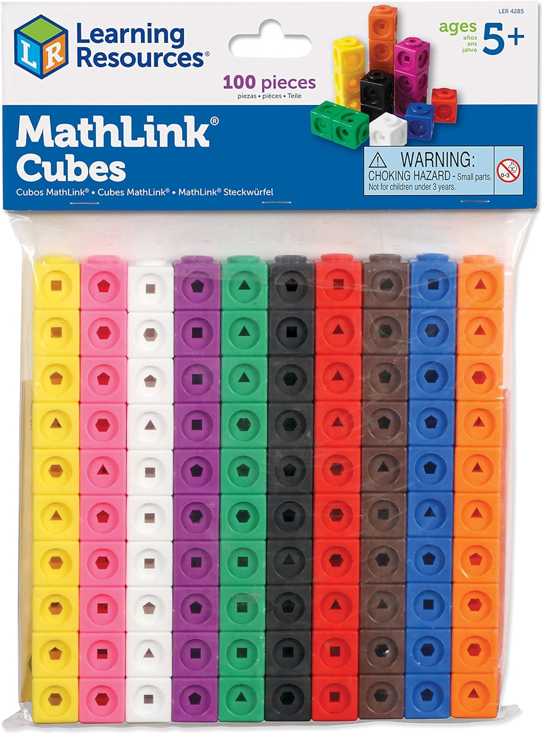 Learning Resources Mathlink-Steckwürfel (Set mit 100 Stück
