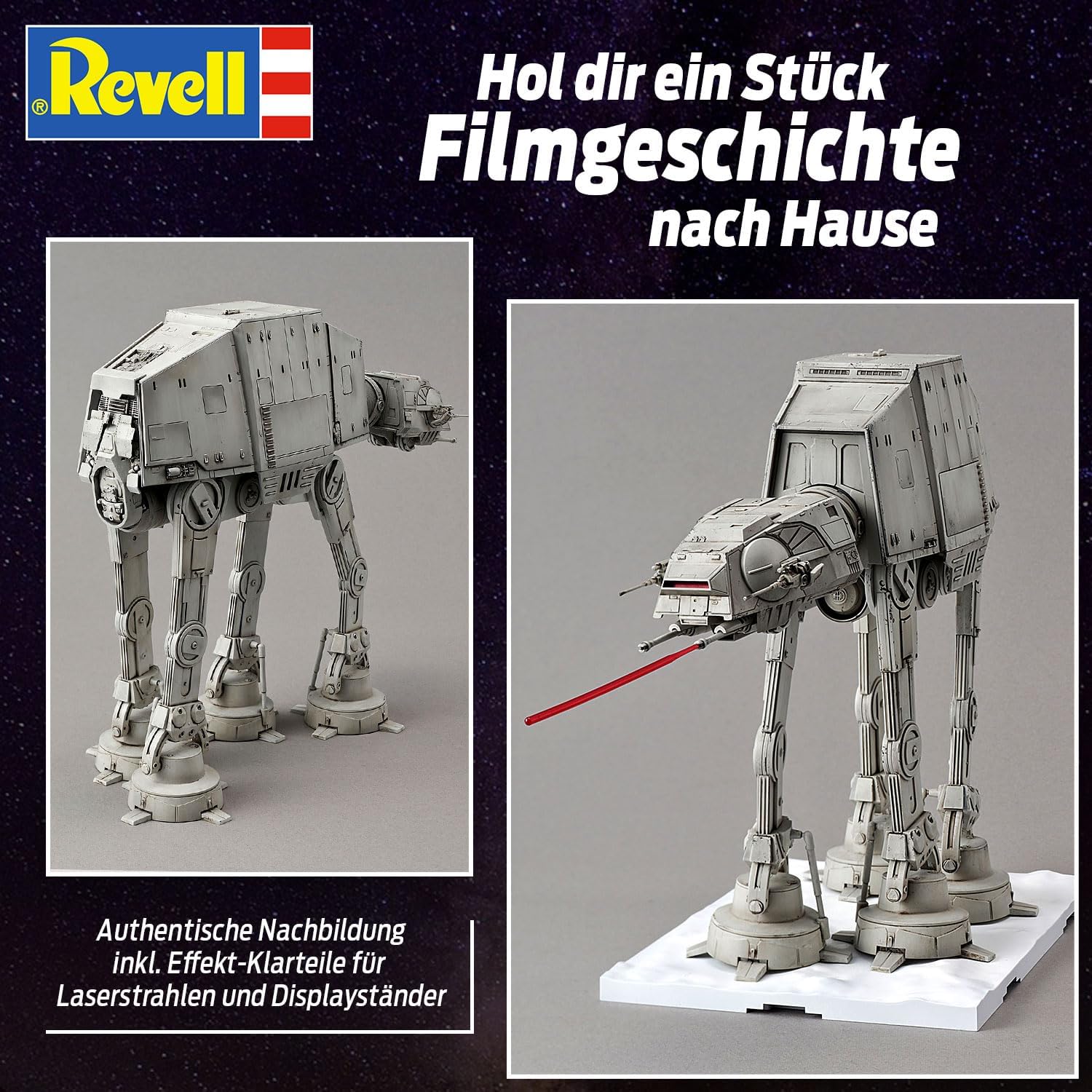 Revell 01205 Disney Star Wars at Stormtrooper originalgetreuer Modellbausatz für Experten, Mehrfarbig, 1/144